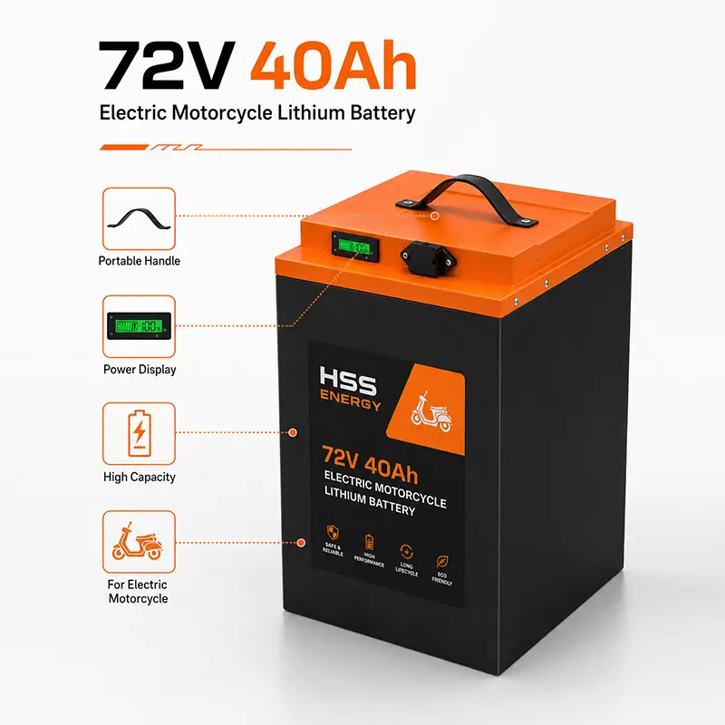 Bateria de lítio elétrica para motocicleta 72V 40Ah
