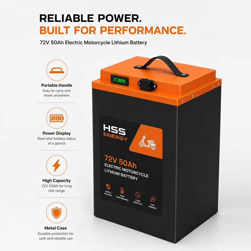 Bateria de lítio elétrica para motocicleta 72V 50Ah